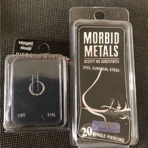 Morbid Metals & Piercing Nation nostril hoops / rings